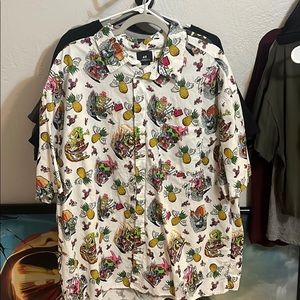 SpongeBob on LSD print button up